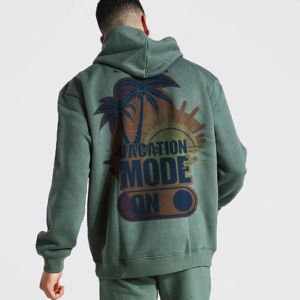 Conjuntos de chándal de gran tamaño personalizados de alta calidad para hombres, ropa de calle, sudaderas con capucha, conjunto de pantalones cortos con impresión personalizada, conjunto de 2 piezas para hombres - Product Image 4