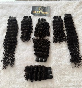 มัดผมแบบอินเดียผมมนุษย์ผ่านกระบวนการผมต่อเนื้อหยิก - Product Image 3