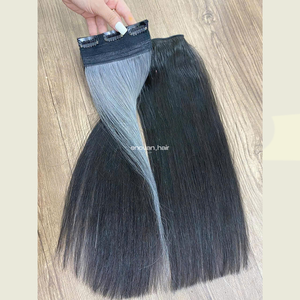 Extensions de cheveux humains à clips, cheveux vietnamiens alignés sur les cuticules, fabriquées avec une technologie russe pour des solutions durables - Product Image 2