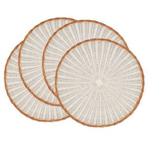 Woven <b>placemat</b> round wicker charger plate artisan handmade <b>table</b> mat eco friendly stylish boho <b>dining</b> for home restaurant event - Product Image 1