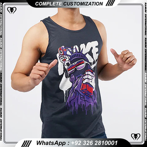 Logo imprimé sport hommes débardeur sans manches débardeur Nick hommes débardeur transparent - Product Image 2