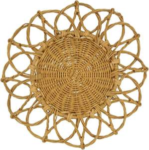 Mantel Individual Tejido a Mano, Resistente al Calor, para Uso Doméstico, Aislante, con Diseño Floral, de Ratán - Product Image 1