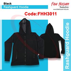 <b>Top</b> Quality <b>Long</b> Sleeve <b>Black</b> Rash Guard Hoodie for Men Wholesale Rash Guard Hoodie Breathable Rash Guard Hoodie With Zipper - Product Image 2