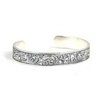 Bracelet ajustable en argent tibétain fait main avec motif végétal, Oskitli noir, pour homme, 25g, idéal pour les occasions spéciales