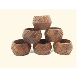 Décoration de table de conception traditionnelle porte-anneau de serviette en bois meilleure forme pour décor de table de fête d'événement de mariage - Product Image 1