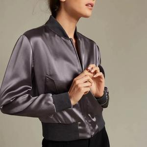 Ligero y elegante de talla grande, superventas, chaqueta de satén para mujer, prendas de vestir para mujer, chaqueta de satén completa - Product Image 4