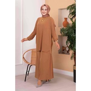 ชุด2ชิ้นฮิญาบแบบจับจีบสวมใส่สบาย - Product Image 1