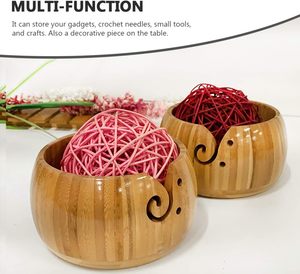 Yarn Bowl Mangowood Knitting Bowl <b>Wool</b> Storage Yarn Holder Crochet - Product Image 2