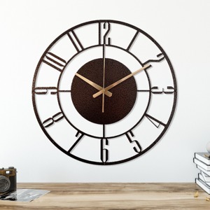 Modern Round Black Metal <b>Wall</b> <b>Clock</b> Sleek Minimalist Design Perfect For Living Room Bedroom Office And Hallway Decor - Product Image 4