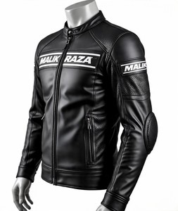 Chaqueta de Motociclista de Cuero Certificada por la UE, Cuero Vacuno Genuino, Estilo Café Racer Ajustado, Fabricante Global de Exportación B2B Malik Raza - Product Image 1