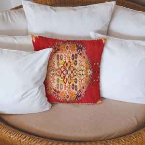 Cojín con estampado floral bohemio, cojín decorativo vintage hecho a mano, funda + relleno - Product Image 4