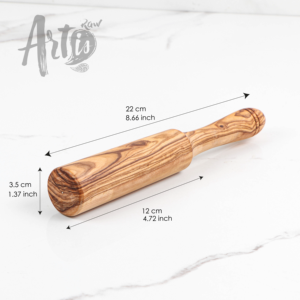 Pilón y soporte de madera de olivo hechos a mano, duraderos, ecológicos y de calidad alimentaria. - Product Image 6