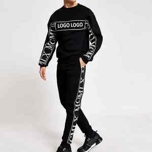 Top quality Mens track suite Long <b>Sleeve</b> 100% cotton and trouser printing zipper washable tracksuits for men - Product Image 3