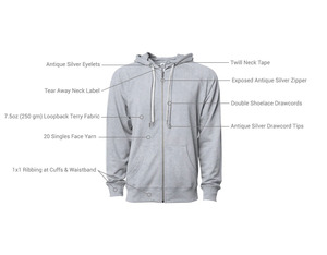 Sweat-shirt à capuche unisexe de haute qualité, couleur unie, 100% coton, cordon de serrage, fermeture éclair, sweat-shirt pour homme, streetwear, sweat-shirt à fermeture éclair pour homme - Product Image 6