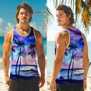<b>Top</b> Cotton/Bamboo Fiber Patchwork Breathable Smart Casual Summer Bodybuilding <b>Muscle</b> Sleeveless Gym Design <b>Men's</b> Tank <b>Top</b> - Product Image 4
