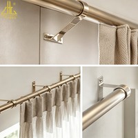 Support de tringle à rideau en aluminium anodisé en forme de L, fixation murale pour tringle à rideau