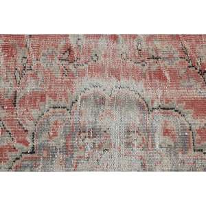 Turkish Vintage Rug 1.9x7.3 ft, <b>Red</b> <b>Runner</b> Plants & trees Wool Rug - Product Image 5