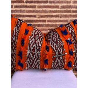 Funda de Almohada Marroquí Hecha a Mano, Funda de Cojín Tradicional Bereber, Cojín Decorativo Boho para Sofá, Almohada Decorativa de Algodón para el Hogar - Product Image 1