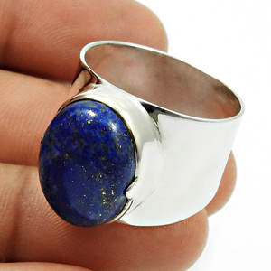 Anillo de lujo de estilo clásico de Plata de Ley 925 con piedras preciosas de lapislázuli natural para fiestas de cumpleaños exportador de joyería fina hecha a mano - Product Image 4