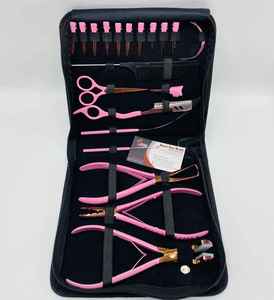 Kit d'outils de qualité supérieure Micro Link pour extensions de cheveux Pro Press Tape Plier Pink Rose Gold Outils d'extension de cheveux de qualité chirurgicale - Product Image 5