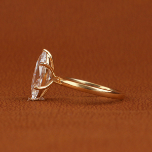 แหวนหมั้น14KT ตัดเพชรสีเหลืองทอง1.5กะรัตสไตล์คลาสสิกใหม่กริ่งเพชรที่ปลูกในห้องทดลองการตั้งค่าเครื่องประดับใบรับรอง IGI - Product Image 2