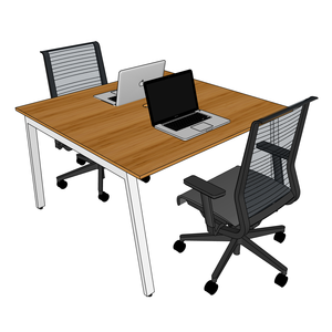 โต๊ะกลุ่มร่วมสมัย 2 ชิ้น รุ่น AtonBamboo ขนาด 120x120 ซม. ขาเหล็กประกอบสำเร็จ - Product Image 3