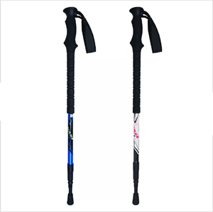 Bâtons de randonnée en aluminium Mountrail, système de déverrouillage rapide en 3 sections, poignée droite, embout en acier au tungstène carbone, modèle PVC TW - Product Image 3