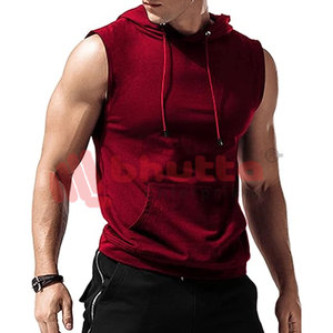 Meilleur design d'entraînement en coton sans manches à capuche avec débardeurs de sport de gymnastique grande taille personnalisés sans manches à capuche de gymnastique - Product Image 6