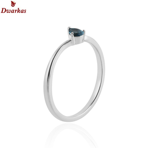 Anillo de Topacio Azul de Plata de Ley 925 de mejor diseño con piedras preciosas naturales, joyería fina al por mayor para bodas y fiestas - Product Image 2
