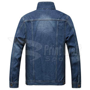 Meilleur prix Veste en jean pour homme Jean uni teint Veste en jean d'hiver Veste en jean confortable à vendre - Product Image 2