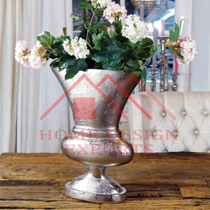 Maceta de urnas de acabado de níquel crudo en bruto de aluminio de último diseño para el hogar, sala de estar, centros de mesa de boda modernos decorativos, urnas - Product Image 3