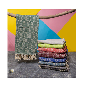 Serviette de plage tissée jacquard en coton turc de qualité supérieure Matériau en coton turc exquis Mélange de style écologique OEM sans sable - Product Image 5