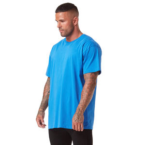 เสื้อยืดผ้าฝ้ายทรงพอดีตัวสำหรับผู้ชายเสื้อคอกลมเปิดไหล่ขนาดพลัสไซส์100% - Product Image 3