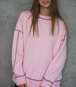 Sweat-shirt en molleton éco-responsable à col montant surdimensionné pour femmes 2025 avec logo personnalisé sur le devant Nouveau design Pull pour l'hiver - Product Image 4