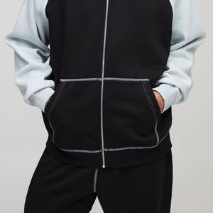 Conjunto de chándal personalizado 2025, conjunto de Jogger con logotipo de alta calidad, pantalones de chándal acampanados y Sudadera con capucha para hombre, conjunto de pantalones de chándal de algodón con cremallera - Product Image 3