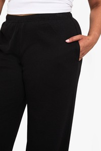 Pantalones Deportivos para Mujer al por Mayor, Impresión de Serigrafía Personalizada, Secado Rápido, Tinte Liso, Costuras de Felpa, Color Negro, Unisex - Product Image 6