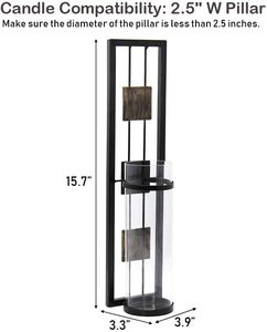 Juego de 2 portavelas de metal para decoración de pared para sala de estar, baño, comedor, soportes de pilar para el hogar - Product Image 5