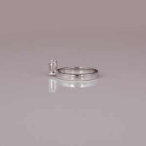 Anillo de compromiso de diamante CVD cultivado en laboratorio con corte de bala certificado 18KT oro blanco sólido retrato clásico solitario Big Thin IGI - Product Image 3