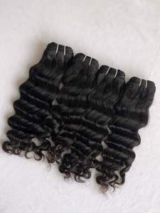 Exportación del producto más vendido a precios al por mayor 100% cutícula alineada virgen indio 14 "Extensión de cabello humano de onda profunda suelta - Product Image 2