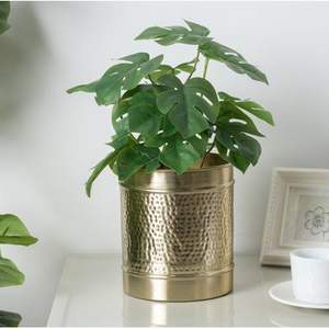 Jardinière de fleurs en métal en laiton Antique Table Top Desktop nouveau Design rond petit jardinière de décoration d'intérieur de qualité supérieure - Product Image 6