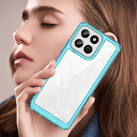 Nouvelle coque de téléphone colorée et légère en acrylique transparent avec boutons électroplaqués en TPU souple couleur unie MOF-004