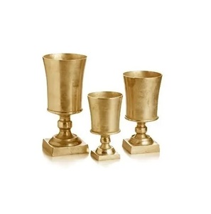 Aluminium Metal Flower Vase Fluted Aluminum Flower Vases Fluted <b>round</b> vase in Mirror Polish <b>Table</b> Flower Vessels Pots IQBAL COL - Product Image 6