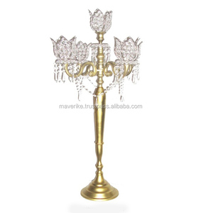 Fancy Look Candelabras for Tables Glass Lotus <b>Candlestick</b> Metal Candle <b>Holder</b> <b>Candlestick</b> <b>Holder</b> Gold Candelabras for Tables - Product Image 3