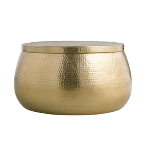 Table basse martelée en aluminium de couleur or de table centrale de meubles de forme ronde de conception standard au plus bas prix - Product Image 3