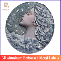 Étiquettes métalliques en aluminium 3D en relief, logo personnalisé pour emballages de luxe