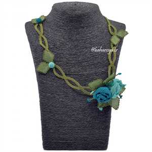 Mavi İğne Oyası Hürrem Kolye Moda Kolye Ve İğne Oyası Seti - Product Image 1