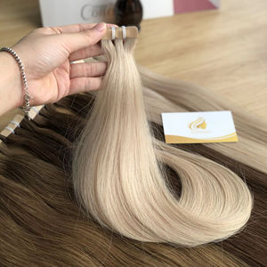 แฮร์พีซต่อผมตรงแบบช่อช่อช่อผมแท้สีอ่อนจากผมตรงแบบ100% อิตาเลียน - Product Image 1