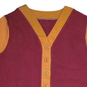 Custom Red College University <b>Cardigan</b> Sweater V-neck Wool/Acrylic <b>Long</b> Sleeve Knit Rib Pullover Button Embroidery Decoration - Product Image 4