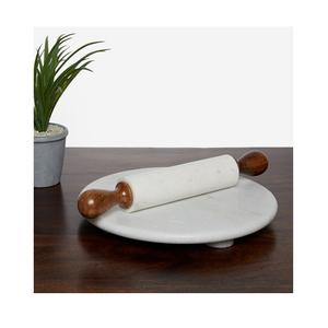 Rodillo de Mármol de Primera Calidad para Roti con Rodillo de Madera, Forma Redonda, Chakla Belan para Uso en la Cocina del Hogar - Product Image 5