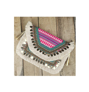 กระเป๋าโบฮีเมียนกันน้ำสำหรับเป็นของขวัญสำหรับผู้หญิงกระเป๋าแฟชั่นผ้าถักมีซิปกระเป๋าโบโฮ - Product Image 1